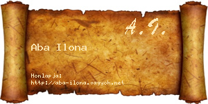 Aba Ilona névjegykártya